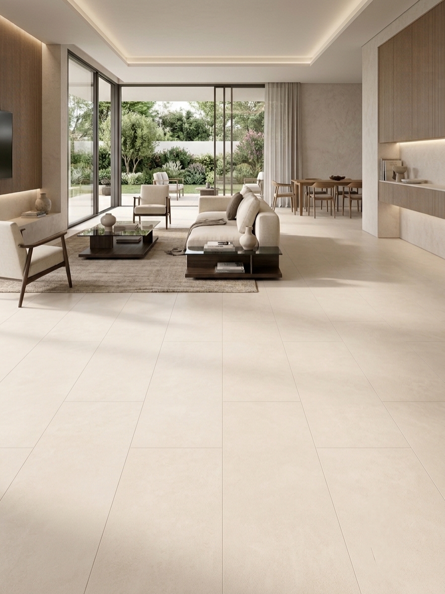 First-Choice Travertino Porcelain Tile – Laser Cut - Wang Kang - White Beige - Matt